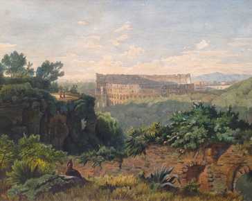 Zielcke Julius  - Il Colosseo visto dal Colle Palatino, Roma *
